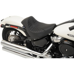PartzBiz HD DS08021150 - Drag Specialties 0802-1150 Black Scorpion Stitch EZ ON Solo Seat 08-23 Harley Softail deluxe Heritage classic slim custom อานรถจักรยานยนต์อัพเกรด