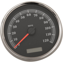 PartzBiz HD DS22100462 - Drag Specialties 2210-0462 สีดำ 5” Electronic Speedometer Gauge 04-13 Harley-Davidson XL Softail Dyna โปรแกรมเปลี่ยนมาตรวัดความเร็ววัดระยะทาง