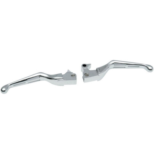 PartzBiz HD: 4417614-Drag Chrome Slotted Wide Brake Clutch Lever Set Harley Sportster XL 04-13 | 0610-0632