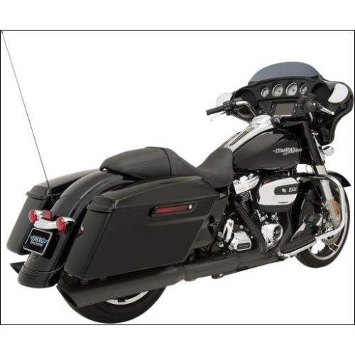 PartzBiz HD: 4417591-Drag Specialties Balck 4" Slash Down Slip On Mufflers Exhaust Harley 95-16 1801-1188