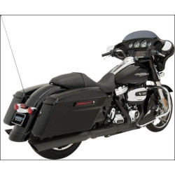 PartzBiz HD DS18011190 - Drag Specialties Black 4" Slash Down Slip On Mufflers Exhaust Harley 2017 1801-1190