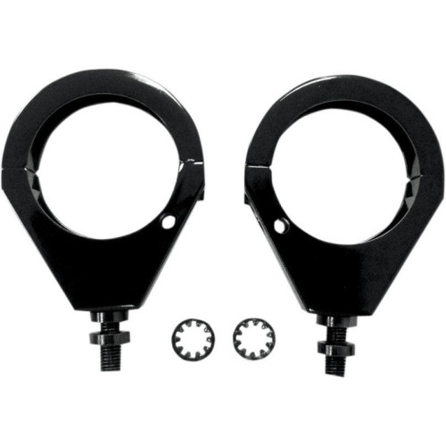 PartzBiz HD: 4417561-Drag Specialties Black 49MM Front Fork Tubes Turn Signal Clamps Mounts Harley Davidson Dyna Touring Indicator Relocation Brackets