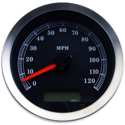 PartzBiz HD DS22100458 - Drag Specialties สีดำ 4 ” Electronic Speedometer Gauge 04-13 Harley-Davidson FLH/T FX XL softail dyna touring โปรแกรมเปลี่ยนมาตรวัดความเร็ววัดระยะทาง