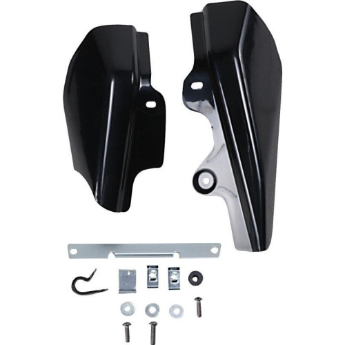 PartzBiz HD: 4417541-Drag Specialties Black Frame Mounted Engine Heat Deflectors 01-08 Harley Touring 58022-07A 0504-0323