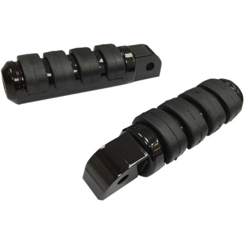 PartzBiz HD: 4417551-Drag Specialties Black Large Diameter Passenger Footpegs Harley Softail 18-Up