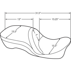 PartzBiz HD DS08010833 - Drag Specialties Black Mild Stitched Leather 2-Up Motorcycle Seat 08-19 HD FLH/T Harley Davidson Touring FLH FLT Road Street Glide King Custom Upgrade Replacement Chopper Bike Saddle 0801-0833 08010833 PartzBiz HD DS08010833 - Drag Specialties Black Mild Stitched Leather 2-Up Motorcycle Seat 08-19 HD FLH/T Harley Davidson Touring FLH FLT Road Street Glide King Custom Upgrade Replacement Chopper Bike Saddle 0801-0833 08010833