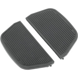 PartzBiz HD DS16210464 - Drag Black Traditional D Shaped Passenger Floorboard Inserts Harley 06-14 - 1621 0464 Repl OEM 50606-06