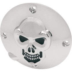 PartzBiz HD DS11070034 - Drag Specialties ฝาครอบ Chrome 3 Hole 3-D Skull Derby Harley Sportster XL 94-03 | 1107-0034