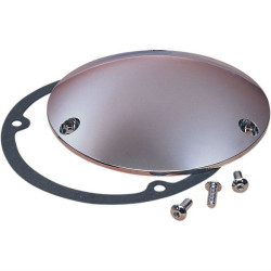 PartzBiz HD DSDS375650 - Drag Specialties ฝาครอบ Chrome 3 Hole Die Cast Domed Derby Harley Big Twin 70-98 | DS-375650