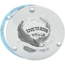 PartzBiz HD DS11070155 - Drag Specialties Chrome 3 Hole Live to Ride Derby Cover Harley Big Twin 70-98 | 1107-0155