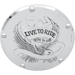 PartzBiz HD DS11070157 - Drag Specialties Chrome 5 Hole Live to Ride Derby Cover Harley Twin Cam 99-16 | 1107-0157