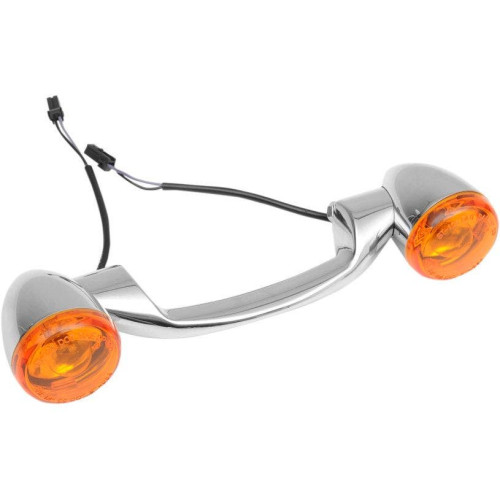 PartzBiz HD: 4417434-Drag Specialties Chrome Bullet Style Rear Turn Signal Bar for Harley 91-08 - 2020-0593 PartzBiz HD: 4417434-Drag Specialties Chrome Bullet Style Rear Turn Signal Bar for Harley 91-08 - 2020-0593
