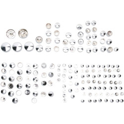 PartzBiz HD DS24010689 - Drag Specialties Chrome Deluxe เครื่องยนต์ Bolt Cover Kit สำหรับ Harley Dyna FXD 06-17 PartzBiz HD DS24010689 - Drag Specialties Chrome Deluxe เครื่องยนต์ Bolt Cover Kit สำหรับ Harley Dyna FXD 06-17