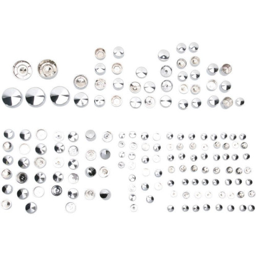 PartzBiz HD: 4417442-Drag Specialties Chrome Deluxe เครื่องยนต์ Bolt Cover Kit สำหรับ Harley Dyna FXD 06-17 PartzBiz HD: 4417442-Drag Specialties Chrome Deluxe เครื่องยนต์ Bolt Cover Kit สำหรับ Harley Dyna FXD 06-17