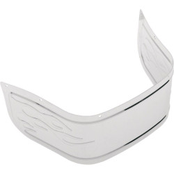 PartzBiz HD DS14050118 - Drag Specialties Chrome Flame Front Fender Skirt for Harley 84-13 FLT; FLHT - 1405-0118
