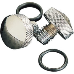 PartzBiz HD DSDS490046 - Drag Specialties Chrome Knurled Frame Bolt Kit สำหรับที่นั่ง Softail 84-07 ฮาร์ดแวร์ด้านหลังที่ดีที่สุดสำหรับการซ่อมแซมการเปลี่ยน oem fxst fxvv flst