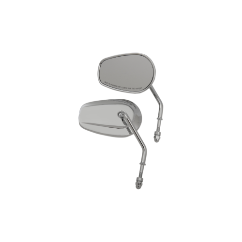 PartzBiz HD: 4417392-Drag Specialties Chrome OEM Style Short Stem Teardrop Mirrors for Harley Models | 0640-1307