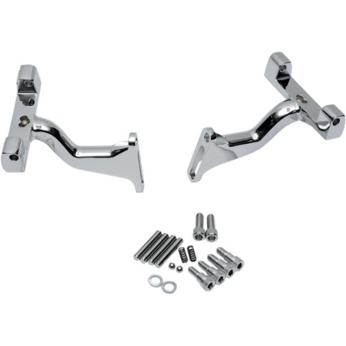 PartzBiz HD: 4417406-Drag Specialties Chrome Raised Passenger Floorboard Mounts Harley 93-Up PartzBiz HD: 4417406-Drag Specialties Chrome Raised Passenger Floorboard Mounts Harley 93-Up