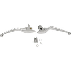 PartzBiz HD DS06101684 - Drag Specialties คันโยกมือแบบ Chrome Slotted Wide Blade สำหรับ Harley Softail 15-17 | 0610-1684