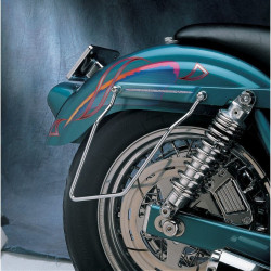 PartzBiz HD DSDS110851 - Drag Specialties Chrome Steel Saddlebag Support Brackets Rails FXR 84-94 | DS-110851 Repl OEM 90587-85