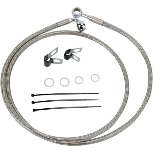 PartzBiz HD: 4417281-Drag Front Extended +2 Stainless Steel Brake Line Harley 84-98 FXST 93-05 FXDWG | 1741-2657 PartzBiz HD: 4417281-Drag Front Extended +2 Stainless Steel Brake Line Harley 84-98 FXST 93-05 FXDWG | 1741-2657