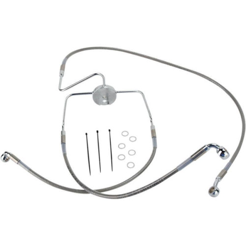 PartzBiz HD: 4417282-Drag Front Extended +2 Stainless Steel Brake Line Harley 94-07 FLHR 98-06 FLTR/I | 1741-2634