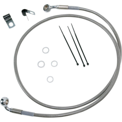 PartzBiz HD: 4417284-Drag Front Extended +2 Stainless Steel Brake Line for Harley 99-07 FXST | 1741-2654 PartzBiz HD: 4417284-Drag Front Extended +2 Stainless Steel Brake Line for Harley 99-07 FXST | 1741-2654