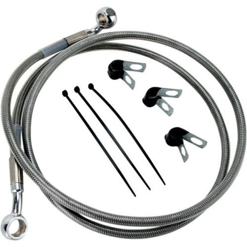 PartzBiz HD: 4417250-Drag Front Extended +6 Stainless Steel Brake Line for Harley 00-07 FLST/C/F | 1741-2651 PartzBiz HD: 4417250-Drag Front Extended +6 Stainless Steel Brake Line for Harley 00-07 FLST/C/F | 1741-2651