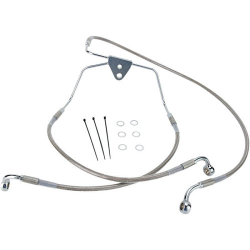 PartzBiz HD: 4417262-Drag Front Extended +8 Stainless Steel Brake Line for Harley 96-07 FLHT/FLHX | 1741-2632 PartzBiz HD: 4417262-Drag Front Extended +8 Stainless Steel Brake Line for Harley 96-07 FLHT/FLHX | 1741-2632