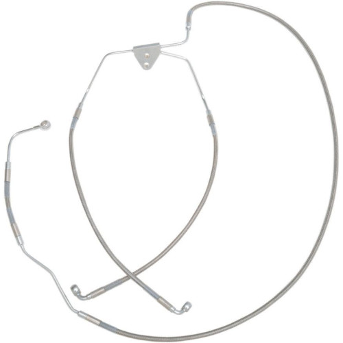 PartzBiz HD: 4417265-Drag Specialties Front Lower Dual Disc Stainless Steel Brake Line for Harley 09-13 FLH/T With ABS PartzBiz HD: 4417265-Drag Specialties Front Lower Dual Disc Stainless Steel Brake Line for Harley 09-13 FLH/T With ABS