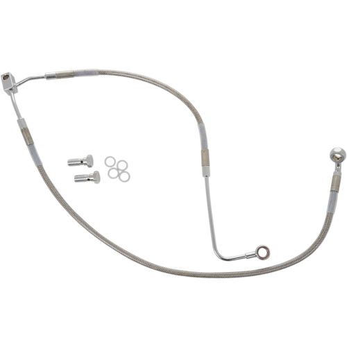 PartzBiz HD: 4417224-Drag Specialties Front Lower Stainless Steel Brake Line for Harley 12-13 FXS w/ ABS - Stock Length
