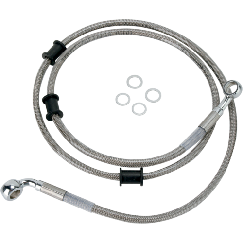 PartzBiz HD: 4417233-Drag Specialties Front Stainless Steel Brake Line for Harley 08-10 FLST/F w/o ABS