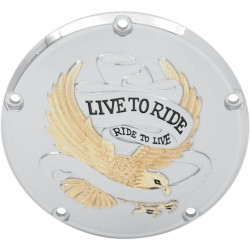 PartzBiz HD DS11070158 - Drag Specialties ทอง 5 รู Live to Ride Derby Cover Harley Twin Cam 99-16 | 1107-0158