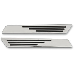 PartzBiz HD DS35010962 - Drag Specialties Hotop Designs Chrome Saddlebag Hinge Inserts for Harley 14-15 - 3501-0962