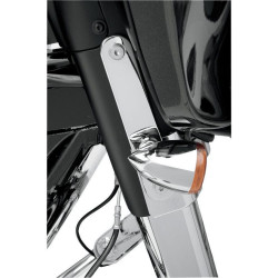 PartzBiz HD DS20200396 - Drag Specialties HotTop Designs Chrome Turn Signal Relocation Mounts Harley FLH/T | 2020-0396