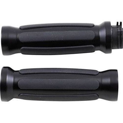 PartzBiz HD: 4417201-Drag Specialties Textured Black Rubber Grips Chrome Ends Harley Cable Throttle | DS-243105 PartzBiz HD: 4417201-Drag Specialties Textured Black Rubber Grips Chrome Ends Harley Cable Throttle | DS-243105