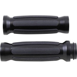PartzBiz HD DS06302688 - Drag Specialties ปลอกหุ้มยางสีดำพื้นผิว Chrome Ends Harley Cable Throttle | DS-243105