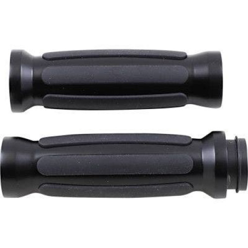 PartzBiz HD: 4417202-Drag Specialties Textured Black Rubber Grips Chrome Ends Harley Cable Throttle | DS-243105 PartzBiz HD: 4417202-Drag Specialties Textured Black Rubber Grips Chrome Ends Harley Cable Throttle | DS-243105