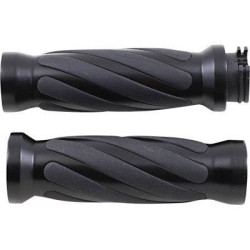 PartzBiz HD DS06302689 - Drag Specialties ปลอกหุ้มยางสีดำพื้นผิว Chrome Ends Harley Cable Throttle | DS-243105