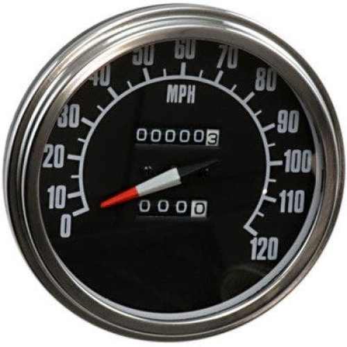 PartzBiz HD: 4417150-Drag Specialties Polished Black 5" 2240:60 Mechanical Speedometer 91-95 Softail harley davidson classic custom upgrade replacement chopper bobber motorcycle speedo