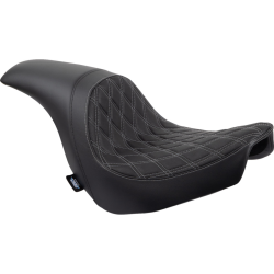 PartzBiz HD DS08021518 - Drag Specialties Predator Double Diamond Silver Seat 4 Harley 18-23 FXLR/FXLRS/FSLRST | 0