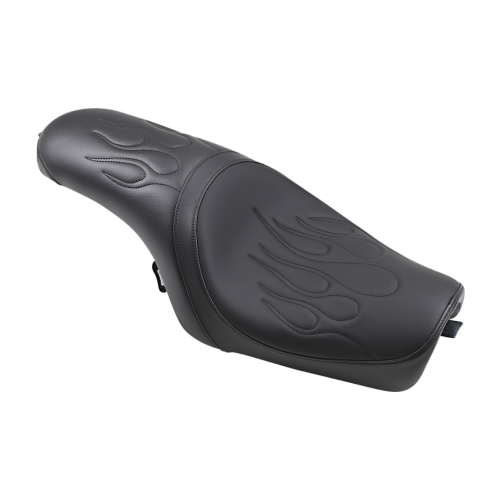 PartzBiz HD: 4417155-Drag Specialties Predator Flame-Stitch Black Seat 4 Harley 04-22 XL Models | 0