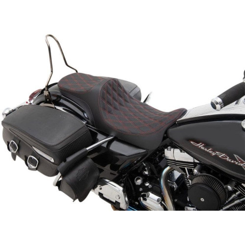 PartzBiz HD: 4417159-Drag Specialties Predator III 2-Up Seat Red Double Diamond Harley Touring 08-23 PartzBiz HD: 4417159-Drag Specialties Predator III 2-Up Seat Red Double Diamond Harley Touring 08-23