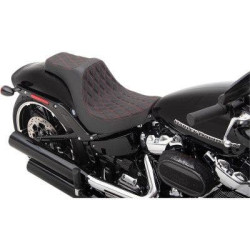 PartzBiz HD DS08021269 - Drag Specialties Predator III Diamond Red 2-Up Seat 18-20 0802-1269 08021269 Harley Breakout Davidson Softail Fat Bob breakout FXBR 