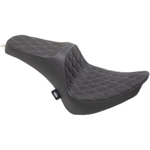 PartzBiz HD: 4417129-Drag Specialties Predator III Silver Double Diamond 2-Up Seat Harley FL FX Softail 00-17 PartzBiz HD: 4417129-Drag Specialties Predator III Silver Double Diamond 2-Up Seat Harley FL FX Softail 00-17