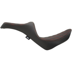 PartzBiz HD DS08021147 - Drag Specialties 0802-1147 สีแดง Double Diamond Predator 3 ที่นั่ง 18-23 Harley FL Softail Heritage Classic Slim Deluxe Bike อานอัพเกรดเปลี่ยน