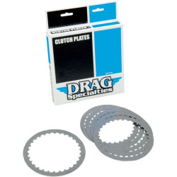 PartzBiz HD DS11310430 - Drag Specialties Replacement Steel Clutch Plate Kit 91-19 Harley Davidson Sportster XL Buell Transmission Disc Friction Upgrade performance Custom Drivetrain 1131-0430 11310430