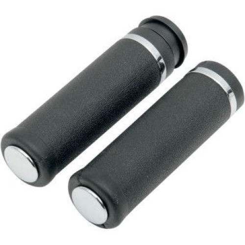 PartzBiz HD: 4417065-Drag Specialties Rubber Grips Chrome Rings and End Caps Harley Cable Throttle | DS243112 PartzBiz HD: 4417065-Drag Specialties Rubber Grips Chrome Rings and End Caps Harley Cable Throttle | DS243112
