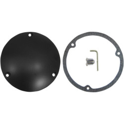 PartzBiz HD DS11070365 - Drag Specialties ซาตินสีดำ 3 Hole Die Cast Domed Derby Cover Harley Big Twin | 1107-0365