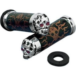 PartzBiz HD DSDS243256 - Drag Specialties ปลอกแฮนด์หัวกะโหลก ตาแดง Harley Cable Throttle (ไม่รวมปลอกหุ้ม) | DS-243256